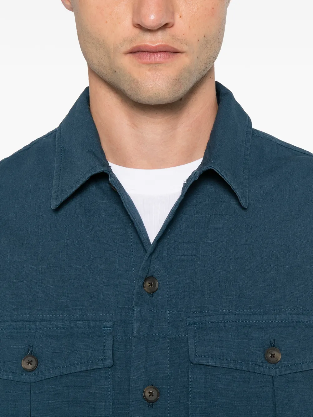 PS Paul Smith Shirtjack van biologisch katoen Blauw