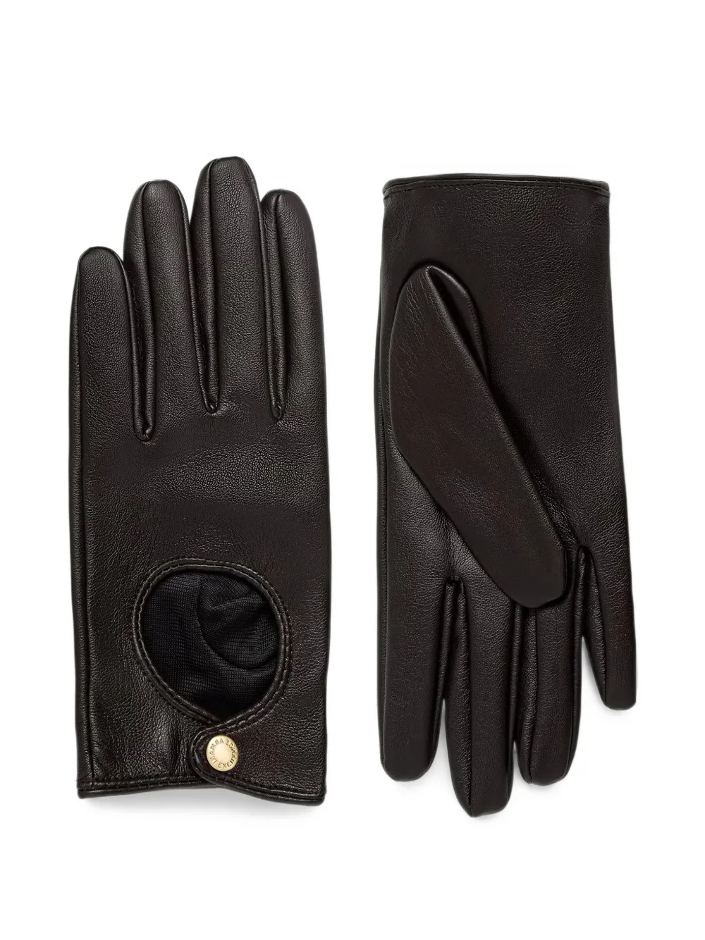 Armani Exchange cut-out gloves - Marrone