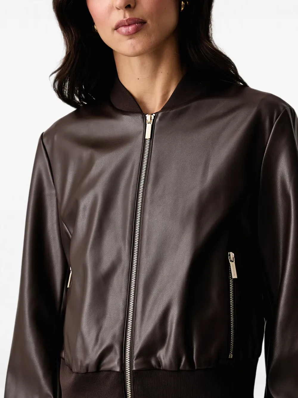 Armani Exchange Bomberjack van imitatieleer Bruin