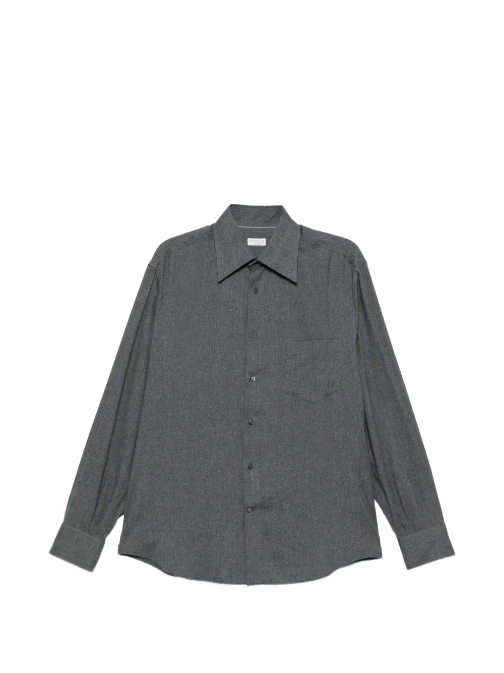 Brunello Cucinelli herringbone-pattern chest-pocket shirt