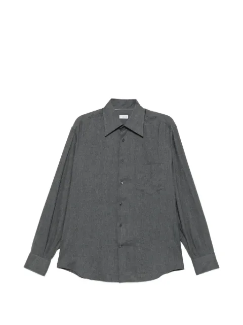 Brunello Cucinelli herringbone-pattern chest-pocket shirt
