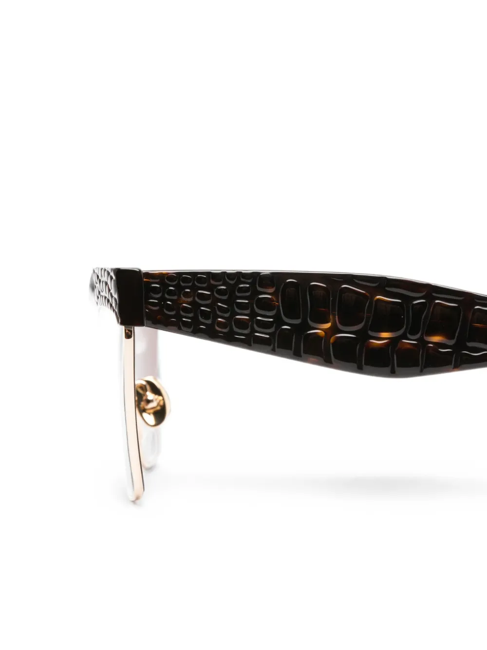 Alaia Eyewear Zonnebril met schildpadschild-design en krokodillen-reliëf Bruin
