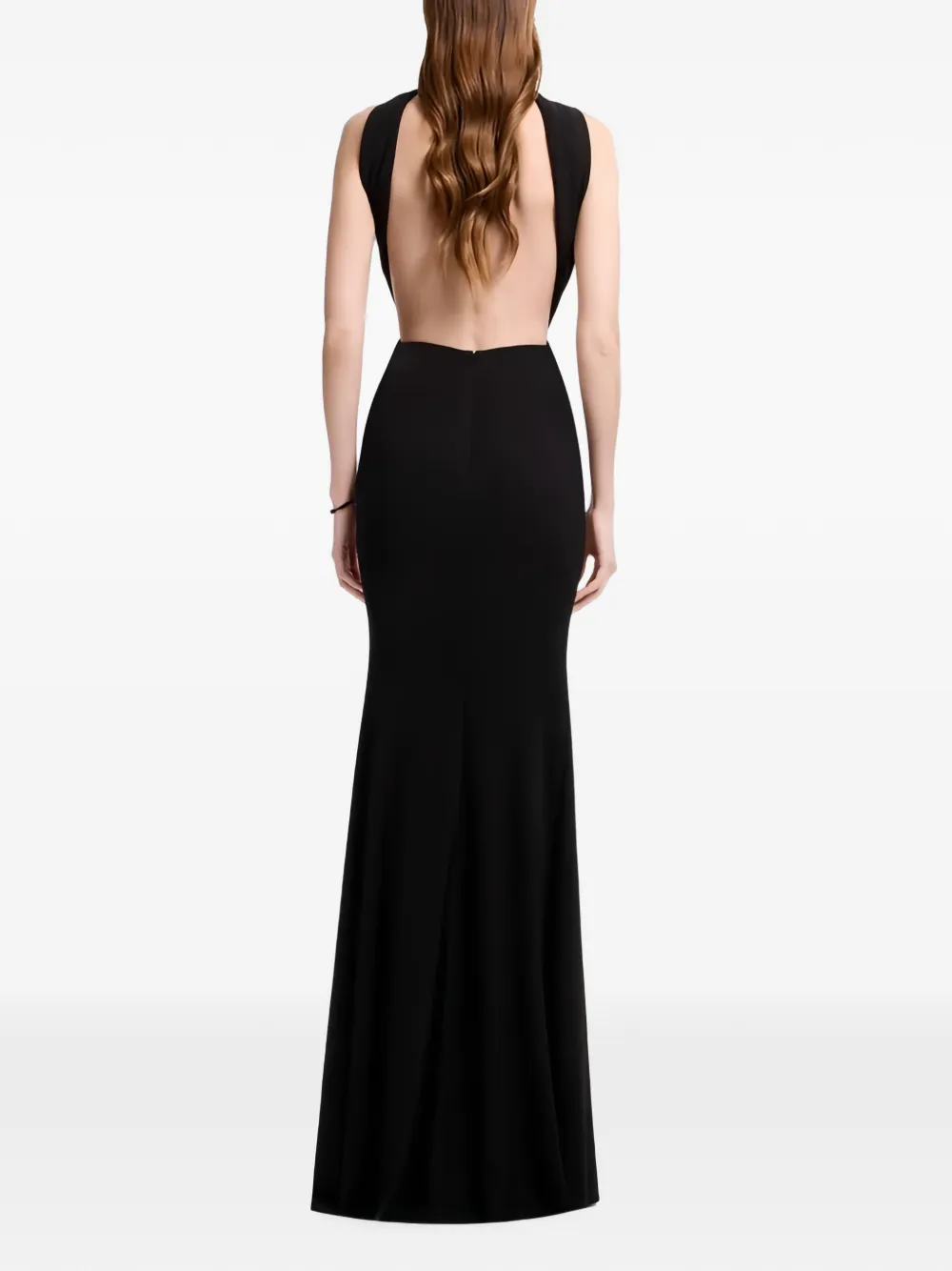 Elie Saab Gedrapeerde maxi-jurk met halternek Zwart