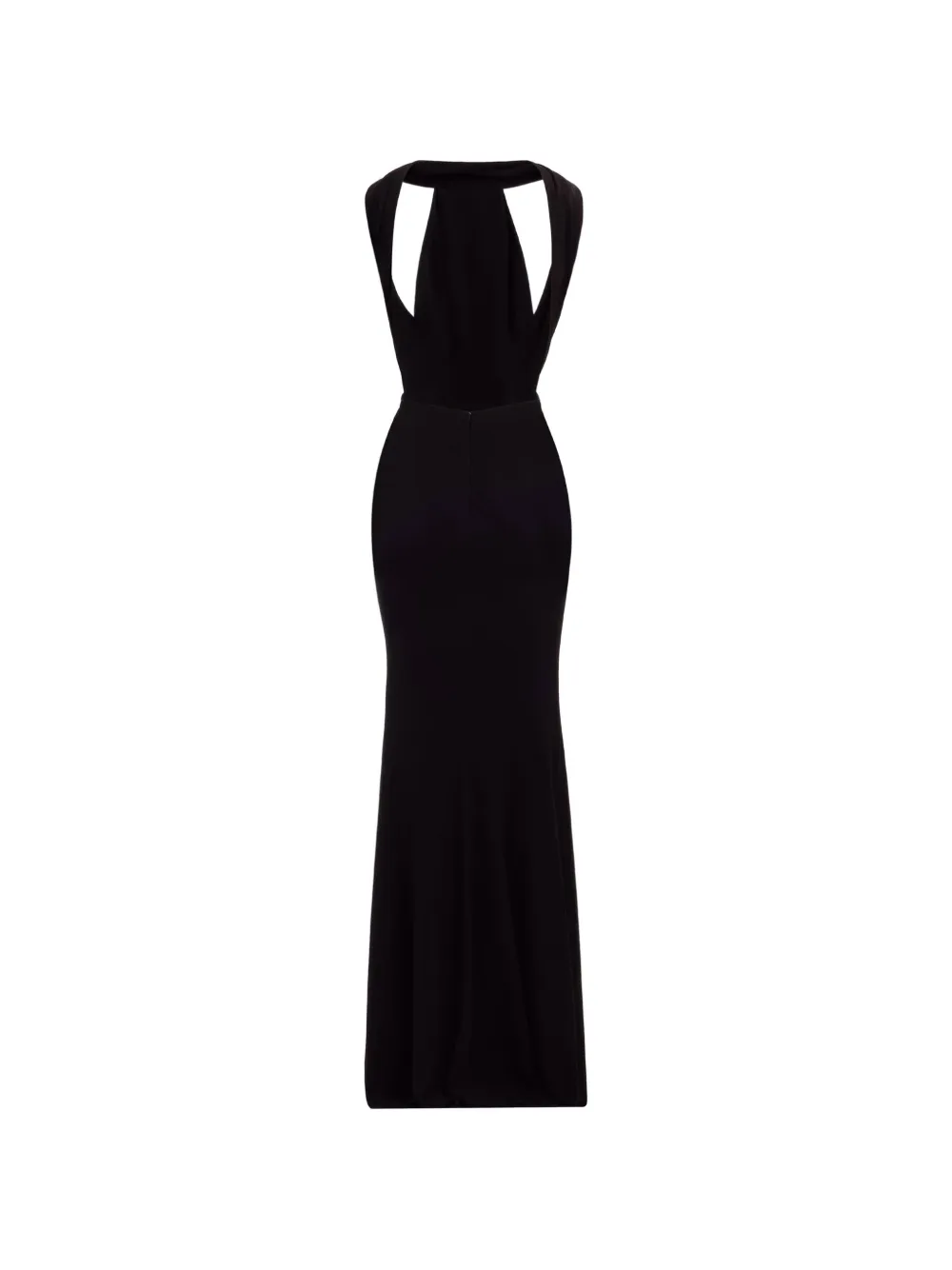 Elie Saab Gedrapeerde maxi-jurk met halternek Zwart