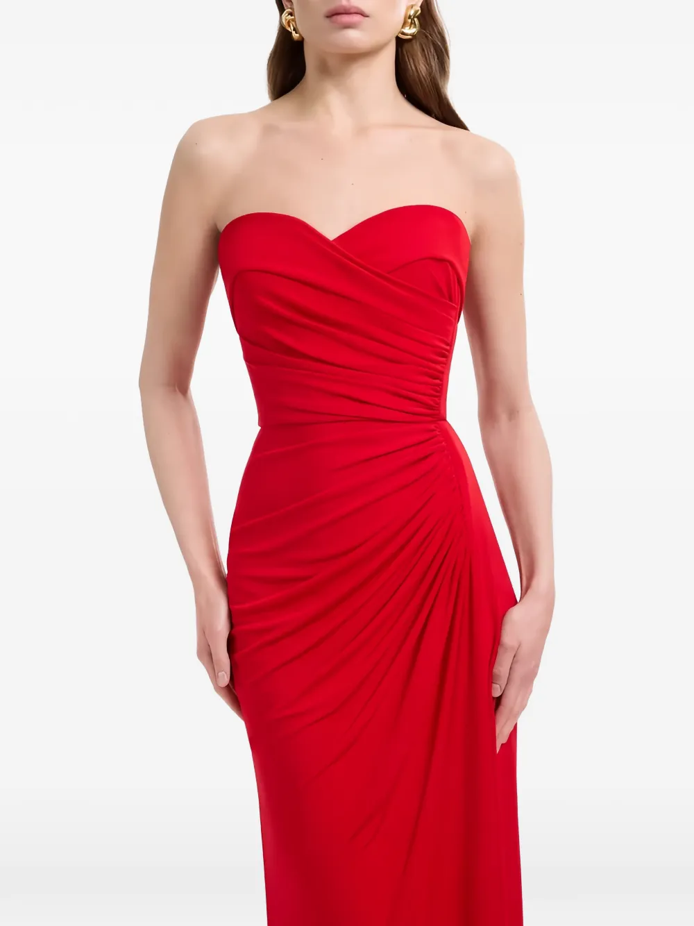 Elie Saab Strapless maxi-jurk Rood