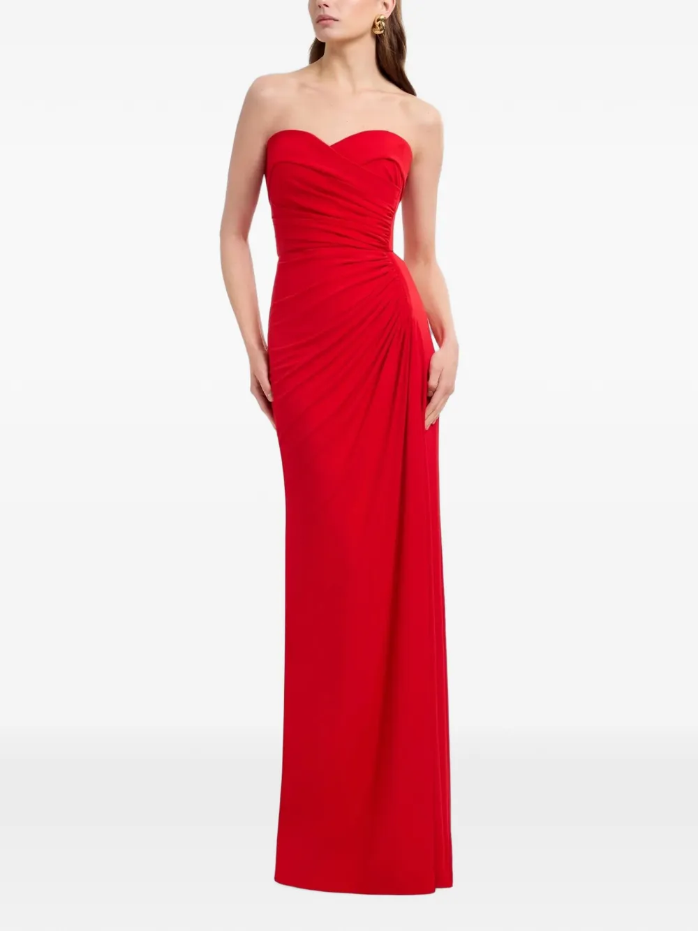 Elie Saab Strapless maxi-jurk Rood
