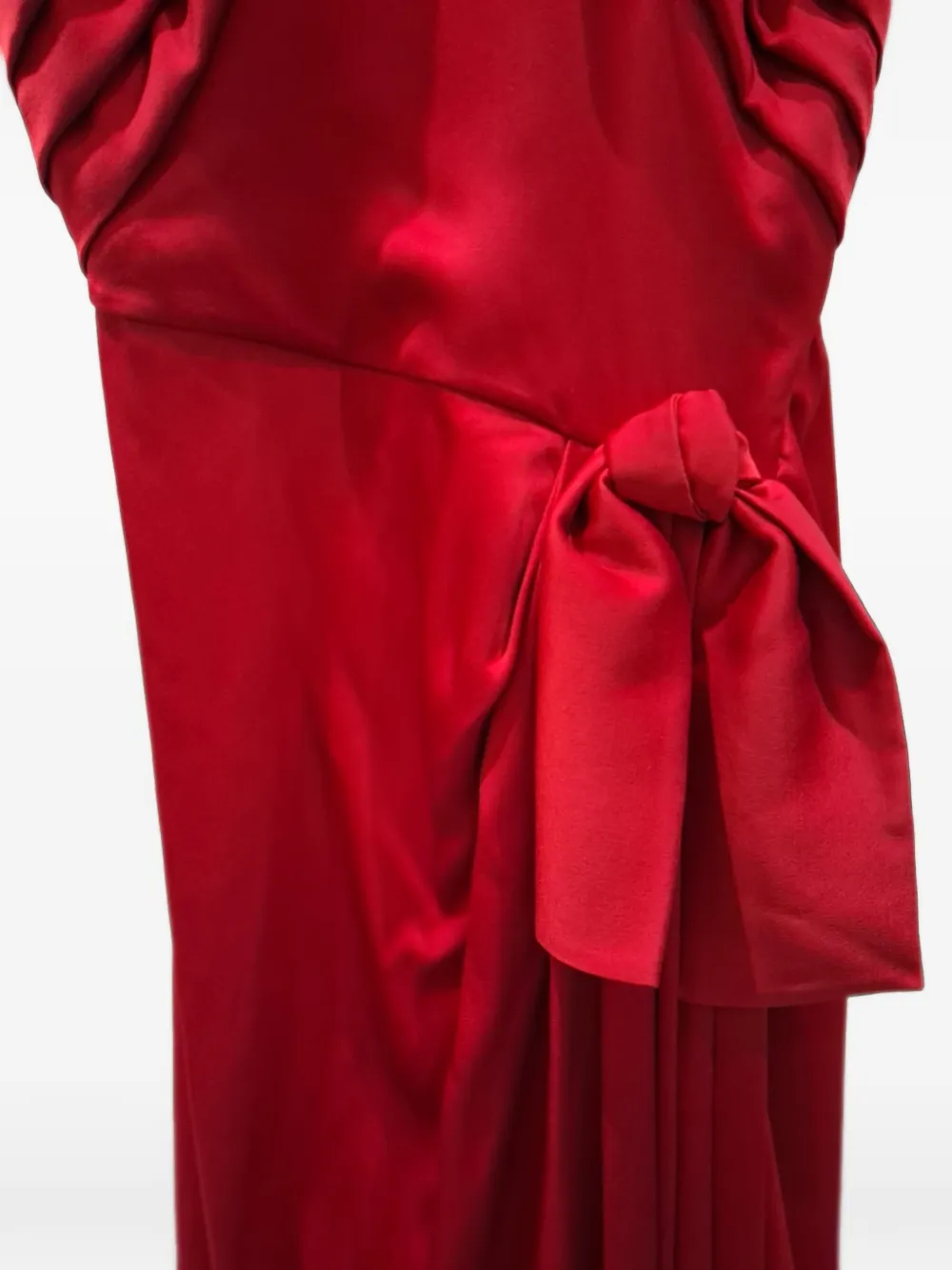 Elie Saab Maxi-jurk met halternek en geknoopte taille Rood