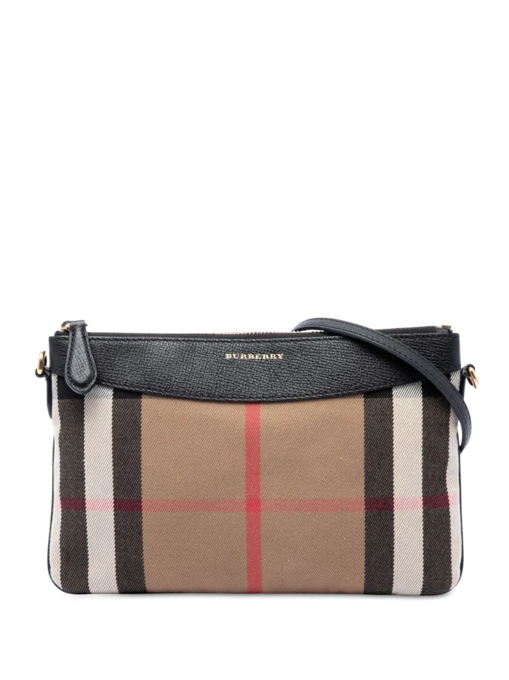 Burberry Pre-Owned 2000-2017 Mega Check Canvas Derby Peyton crossbody bag - Marrone