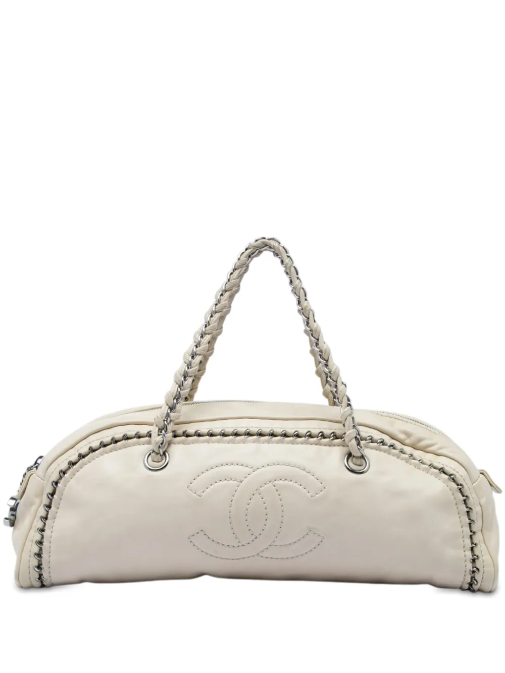 CHANEL Pre-Owned 2005-2006 Small Calfskin Luxe Ligne Bowler Bag handbag - Bianco