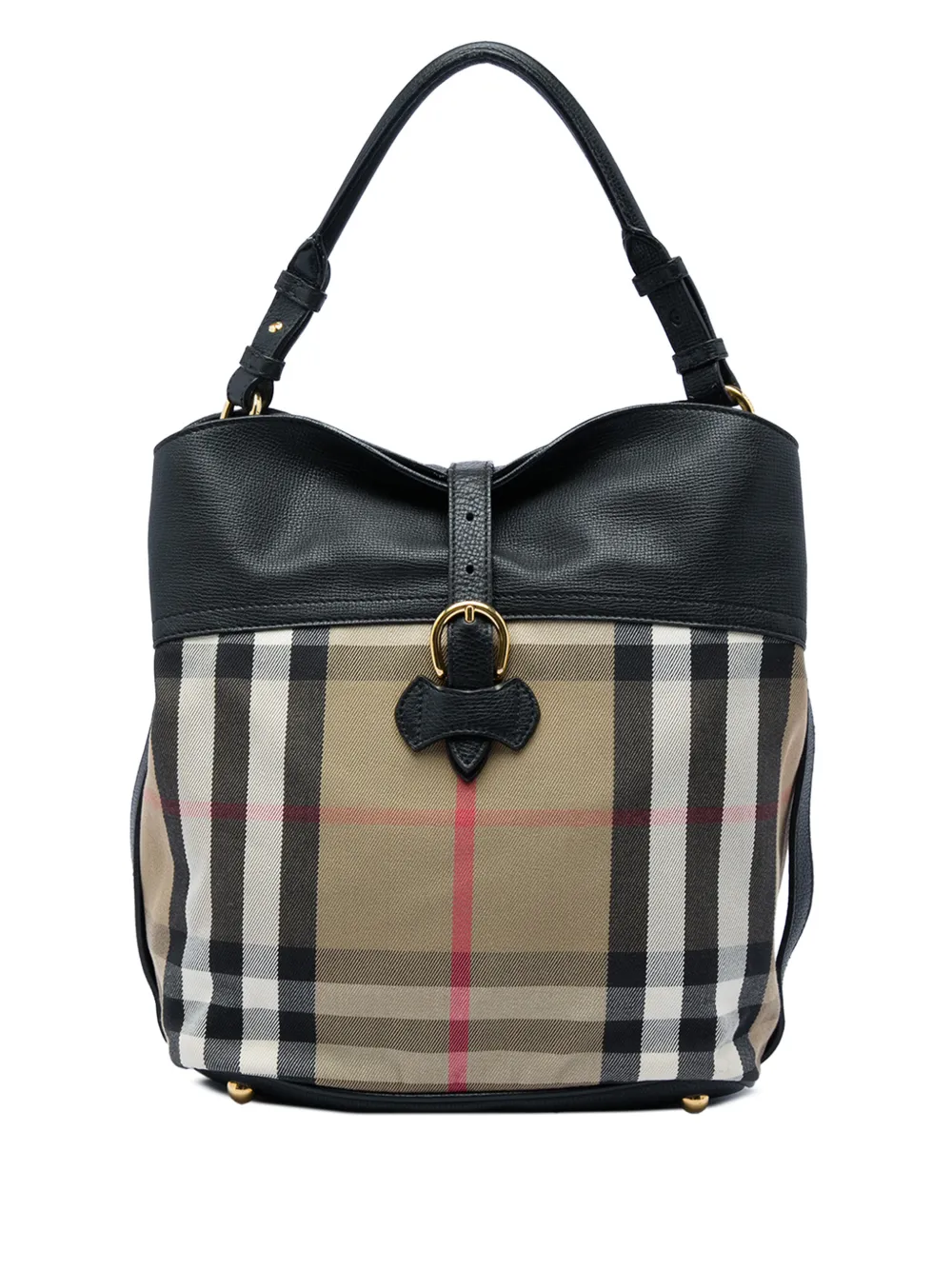 Burberry Pre-Owned 2000-2017 Medium Mega Check Canvas and Leather Sycamore Hobo satchel - Marrone