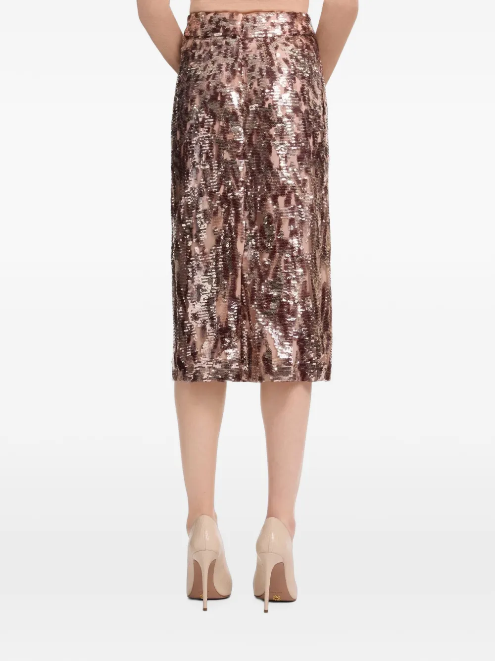 Elie Saab Rok verfraaid met pailletten Bruin
