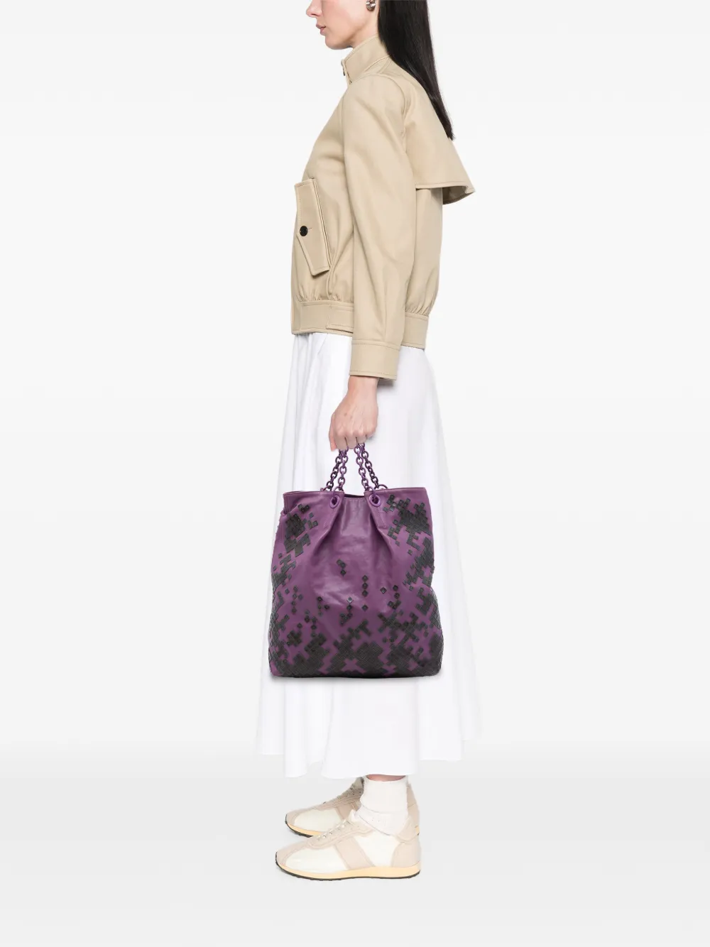 Bottega Veneta Pre-Owned 2012-2026 Vitello Mosaico Laque tote bag - Viola