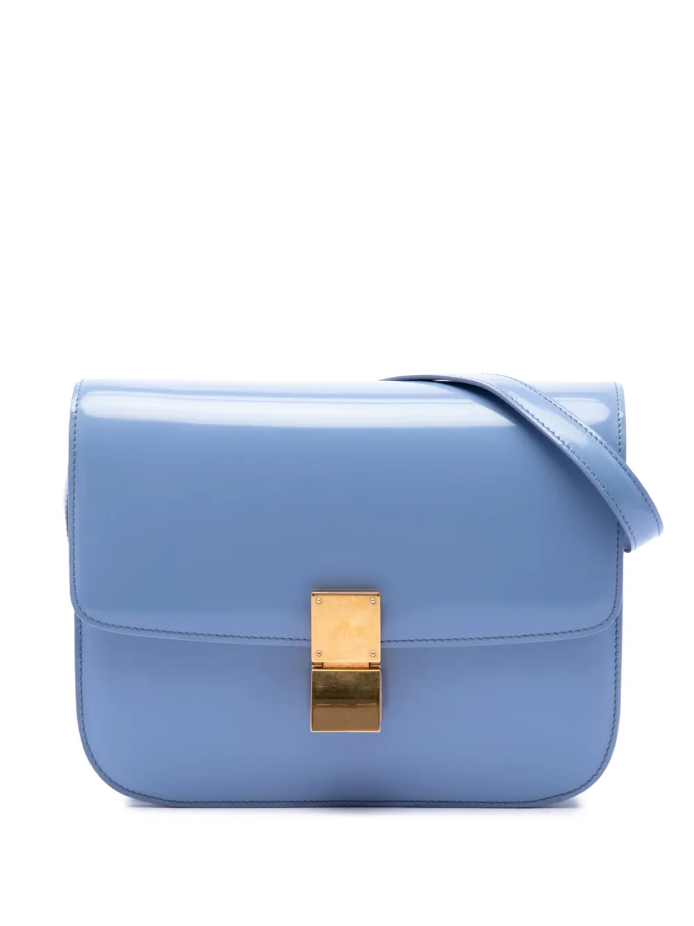 Celine Pre-Owned 2016 Medium Shiny Calfskin Classic Box crossbody bag - Blu
