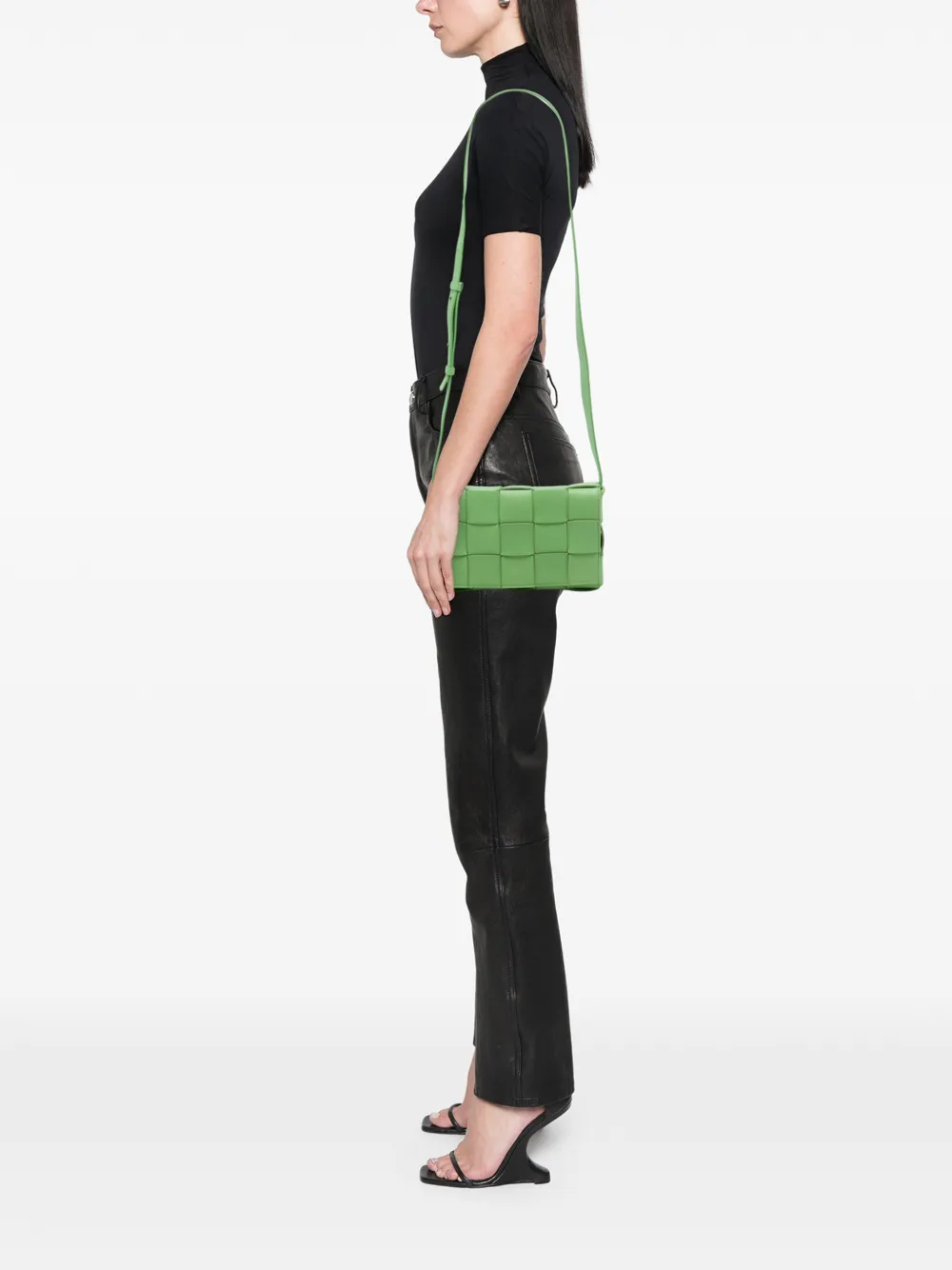 Bottega Veneta Pre-Owned 2012-2026 Nappa Intrecciato Cassette crossbodytas Groen