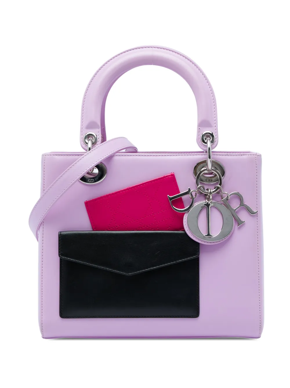 Christian Dior Pre-Owned 2014 mittelgroße Lady Dior Satchel-Tasche aus Kalbsleder - Violett
