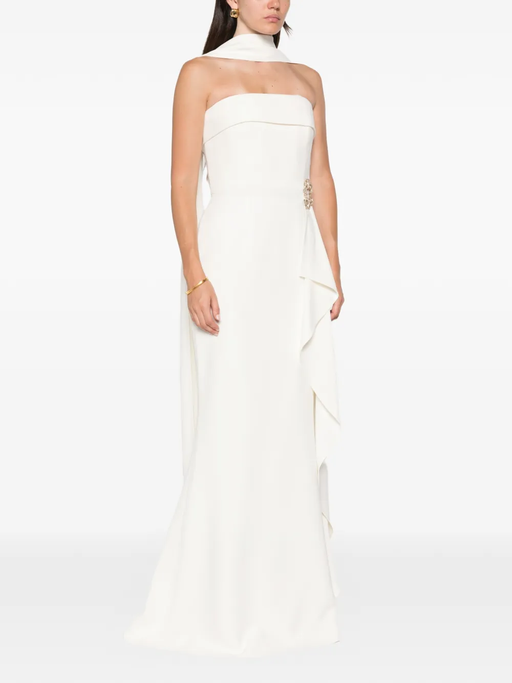 Elie Saab Strapless maxi-jurk Wit