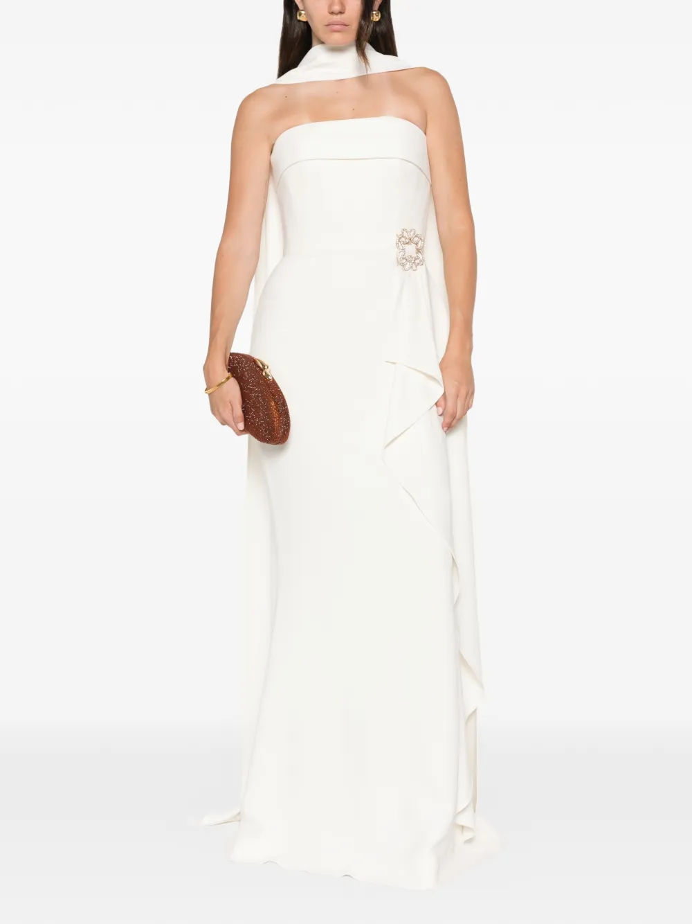 Elie Saab Strapless maxi-jurk Wit
