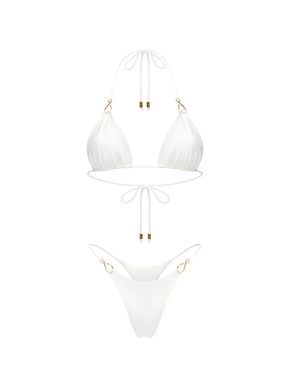 KOROBEYNIKOV Bikini mit Hakendetail - Weiß