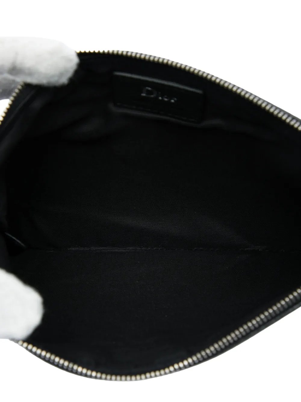 Christian Dior Pre-Owned 2018 Atelier clutch van bewerkt kalfsleer Zwart