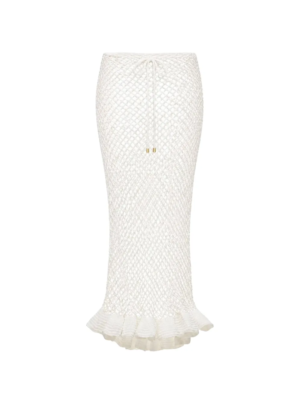 Korobeynikov Crocheted Ruffled Maxi Skirt In White