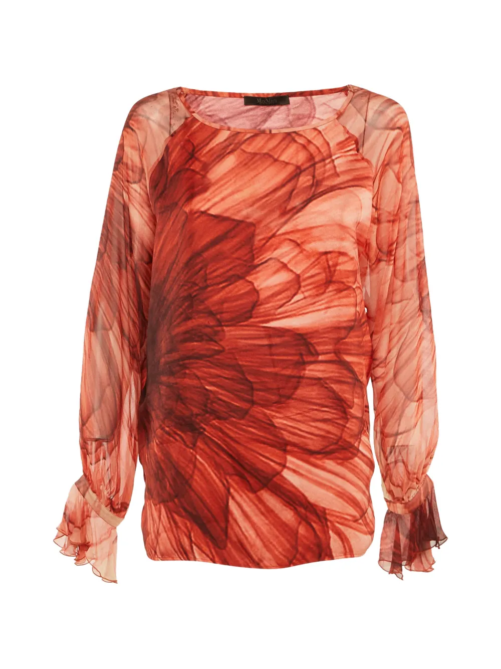 Max Mara floral-print silk blouse - Rosso
