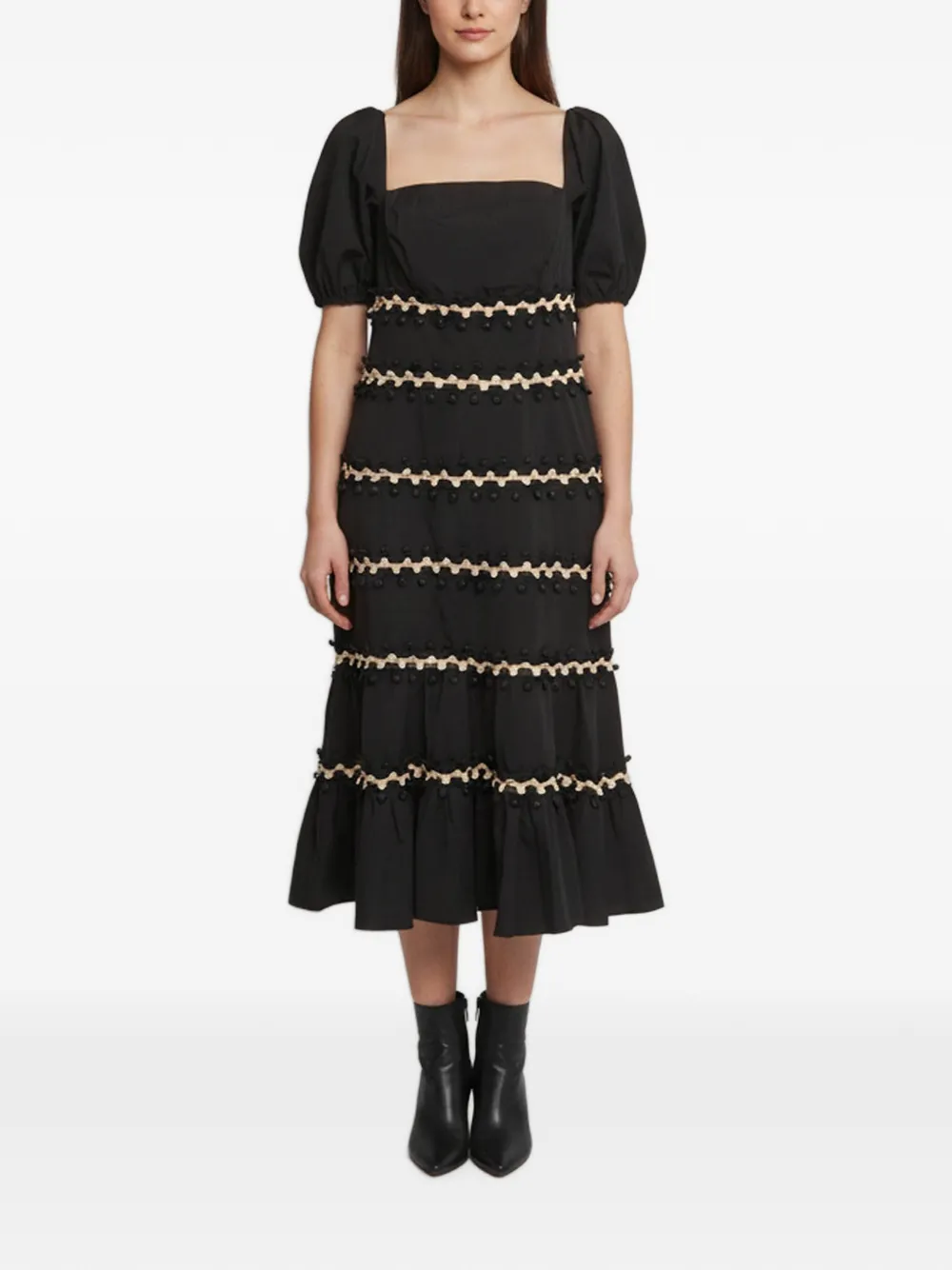 Carolina Herrera Vintage poplin midi dress - Nero