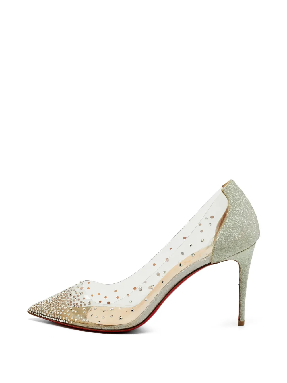 Christian Louboutin Pre-Owned Degrastrass Pumps mit Glitter-Detail - Silber