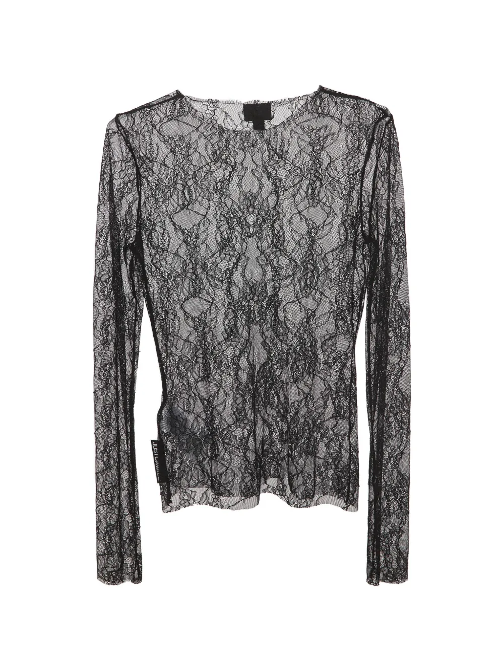 Just Cavalli Vintage floral lace sheer top - Schwarz