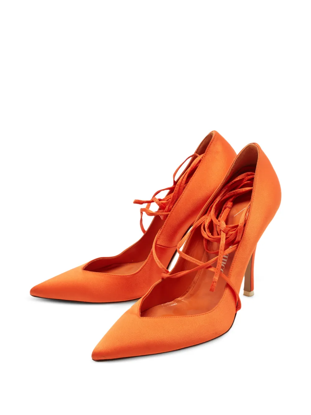 The Attico Venus lace-up heeled pumps - Arancione