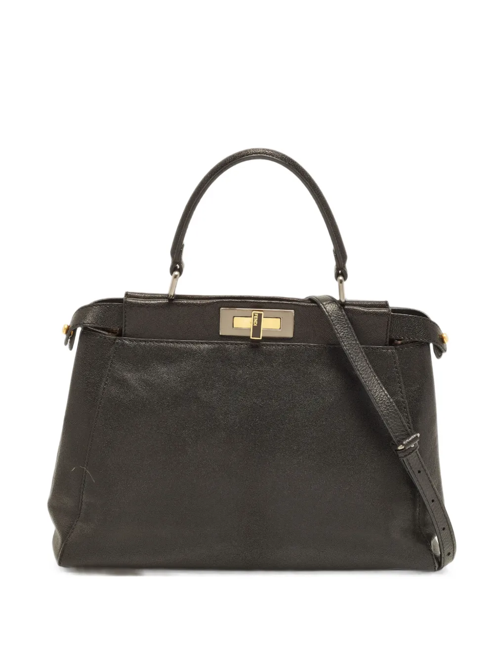 Fendi Pre-Owned sac à main Peekaboo médium en cuir (2012) - Noir