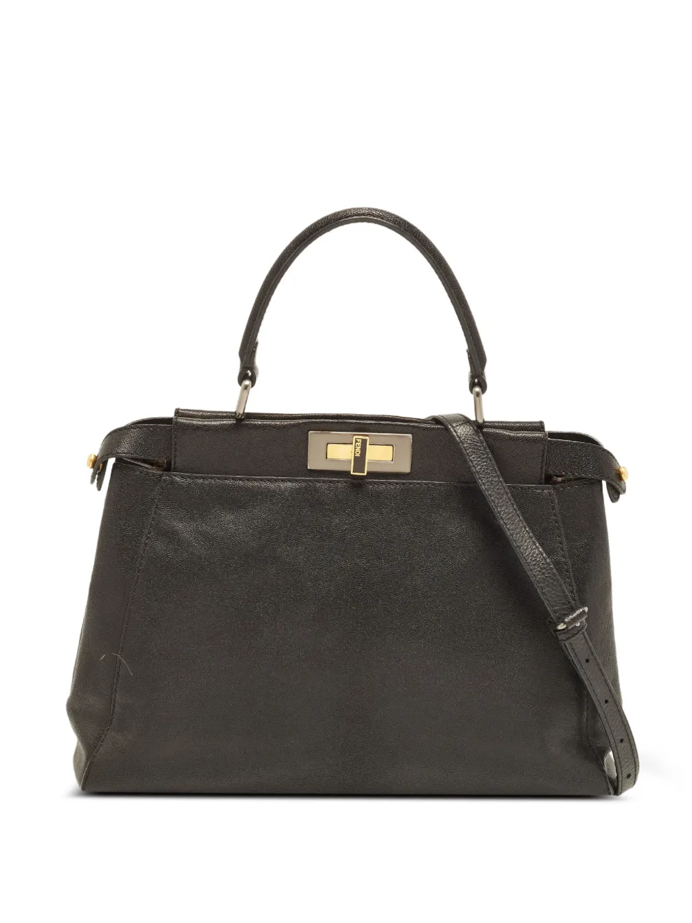 Fendi Pre-Owned 2012 medium Peekaboo leather handbag - Black