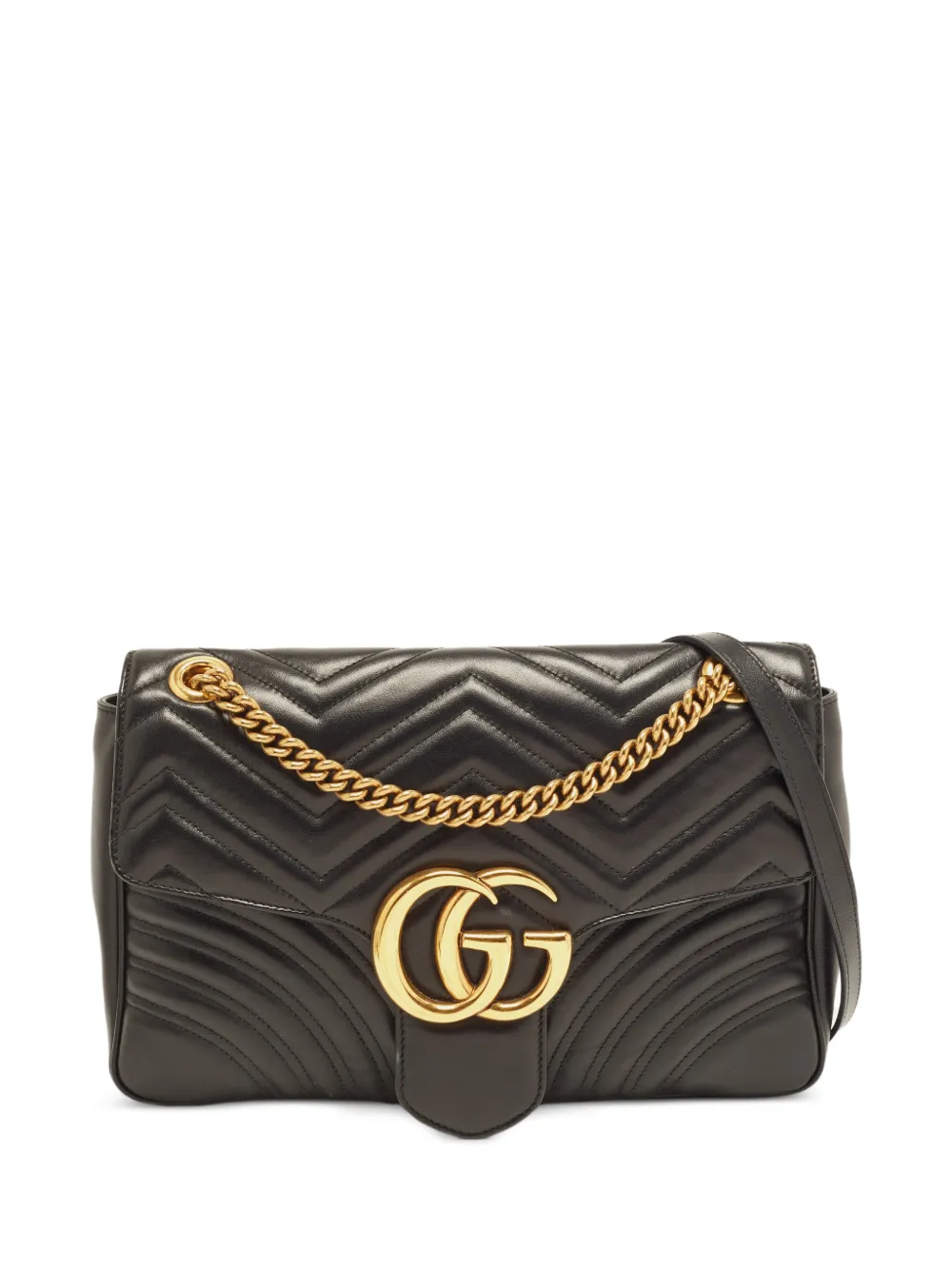 Gucci Pre-Owned GG Marmont matelassé shoulder bag - Black