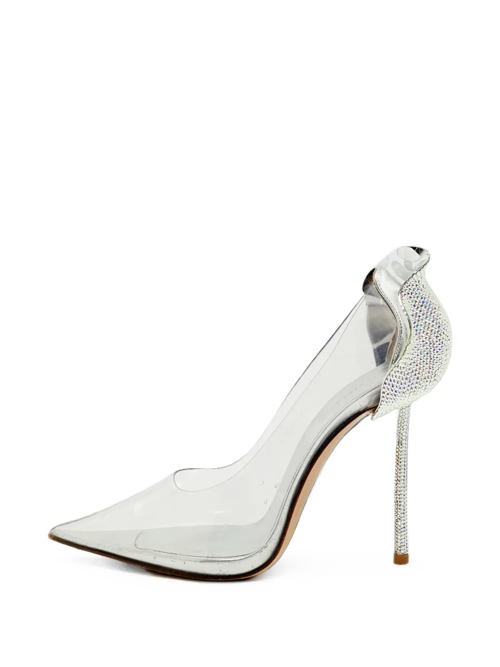 Le Silla crystal-embellished scalloped pumps - Bianco