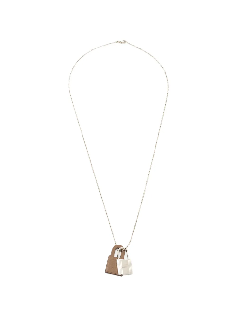 Hermès Pre-Owned O'Kelly Halskette mit Lederanhänger - Silber