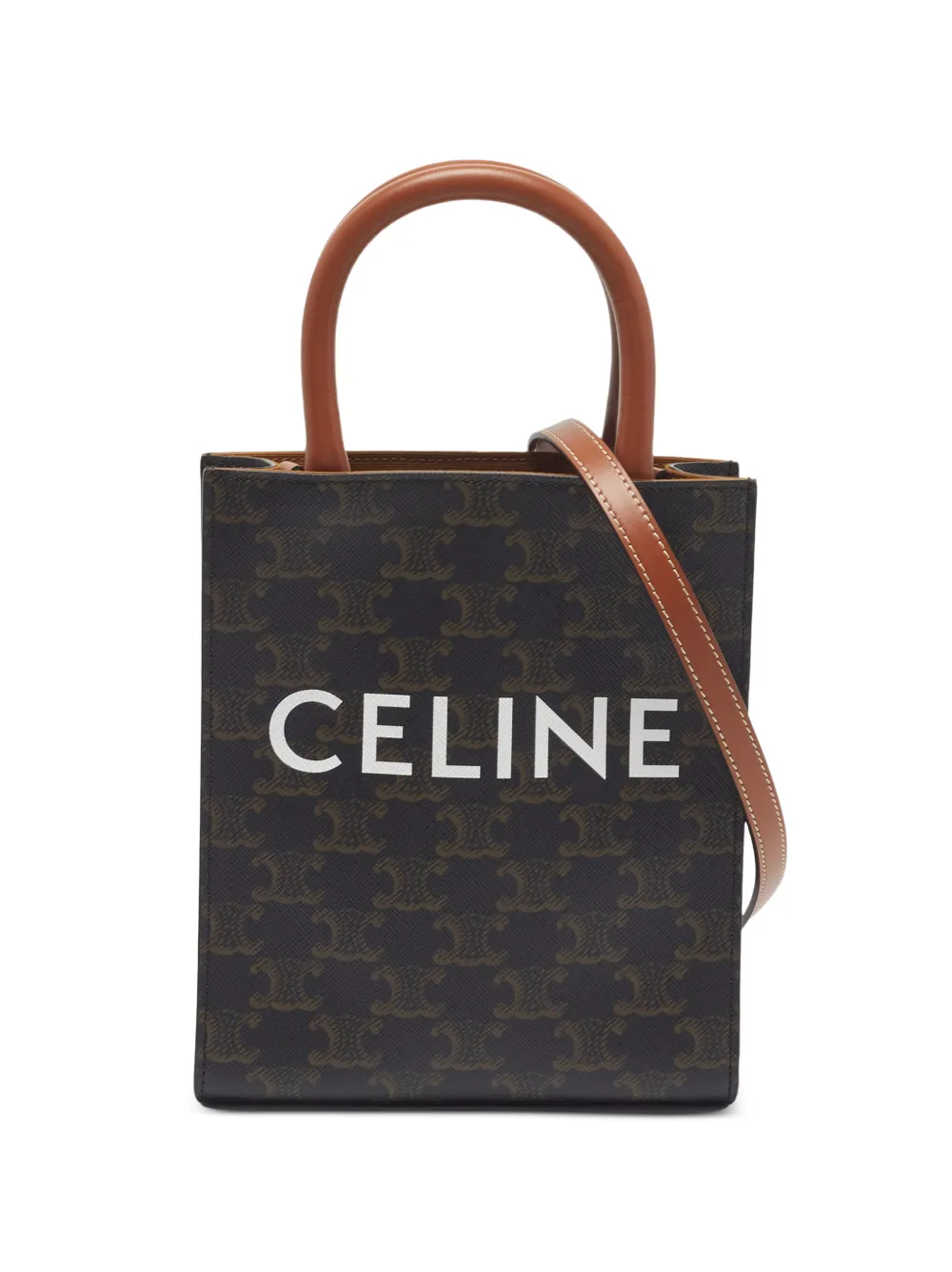 Celine Pre-Owned mini sac à main Triomphe Vertical Cabas - Marron Celine Pre-Owned mini sac à main Triomphe Vertical Cabas - Marron