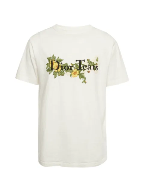 Christian Dior Pre-Owned camiseta con bordado floral de Christian Dior x Denim Tears