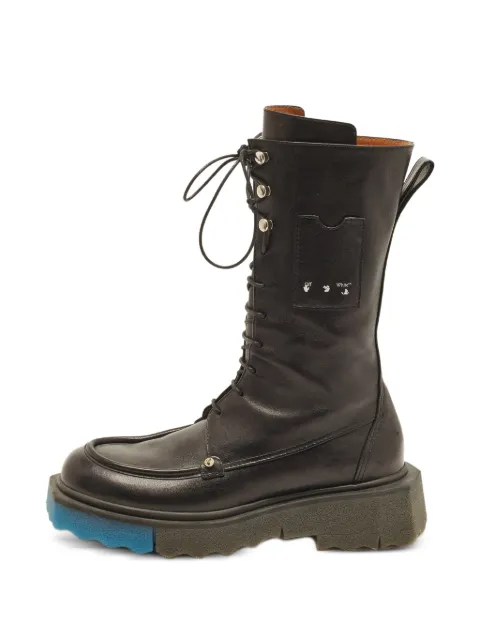 Off-White Pre-Owned lace-up lug-sole boots