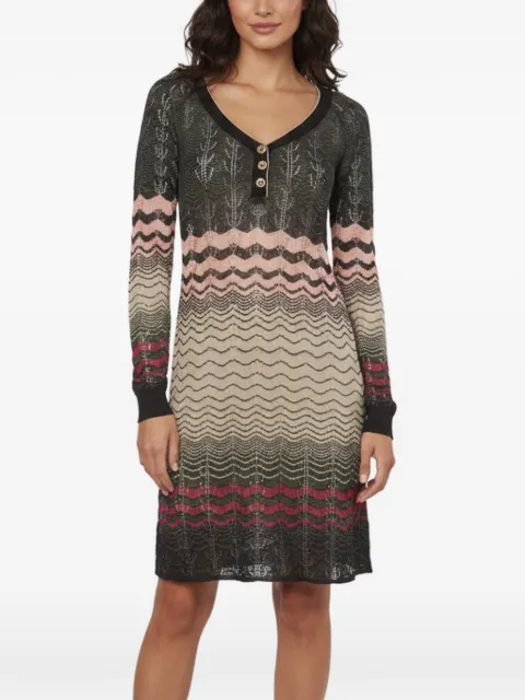 Missoni Pre-Owned chevron-knit V-neck midi dress
