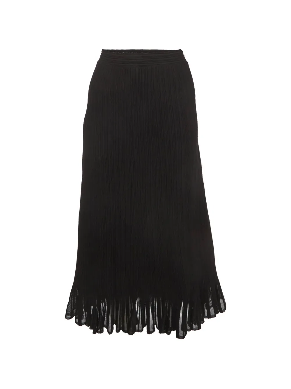 Maje rib-knit peplum-hem midi skirt - Nero