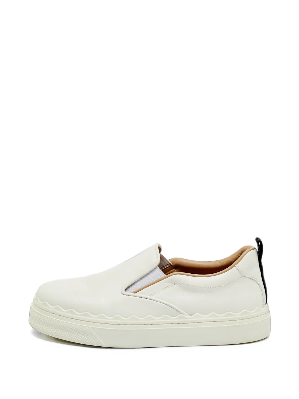 Chloé Pre-Owned Lauren leather slip-on sneakers - Bianco