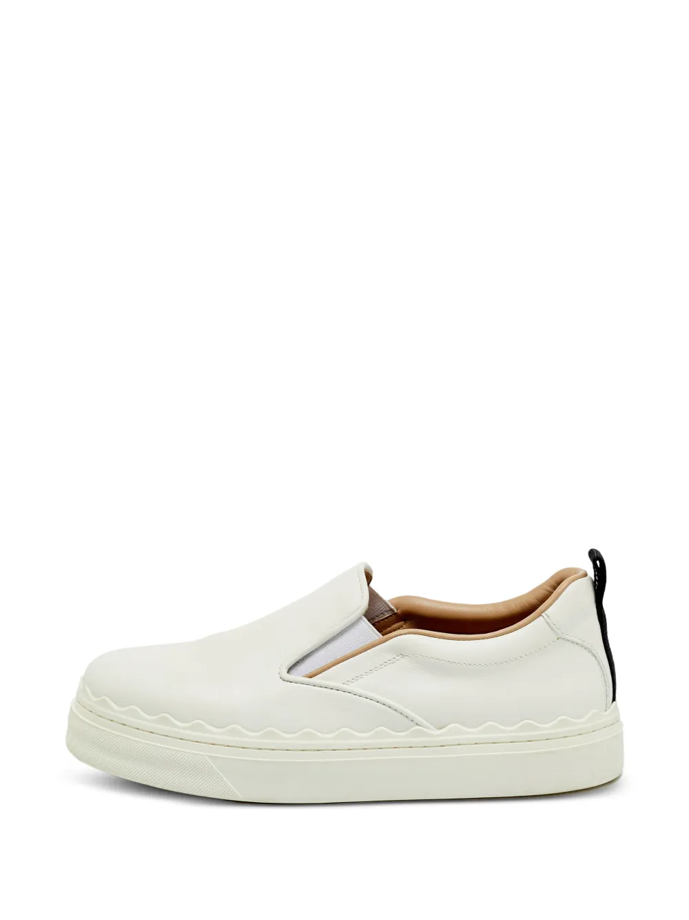 Chloé Pre-Owned baskets Lauren en cuir sans lacets - Blanc Chloé Pre-Owned baskets Lauren en cuir sans lacets - Blanc