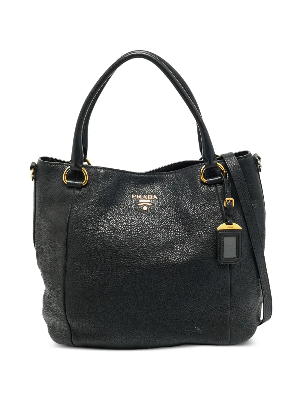 Prada Pre-Owned sac cabas à plaque logo - Noir Prada Pre-Owned sac cabas à plaque logo - Noir
