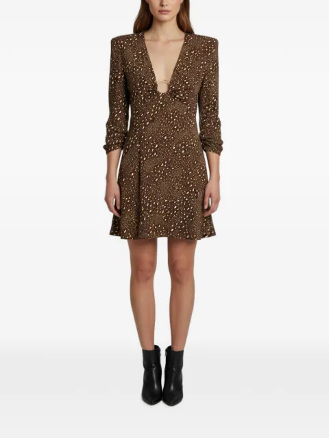 Versace Pre-Owned vestido corto acampanado con estampado de leopardo