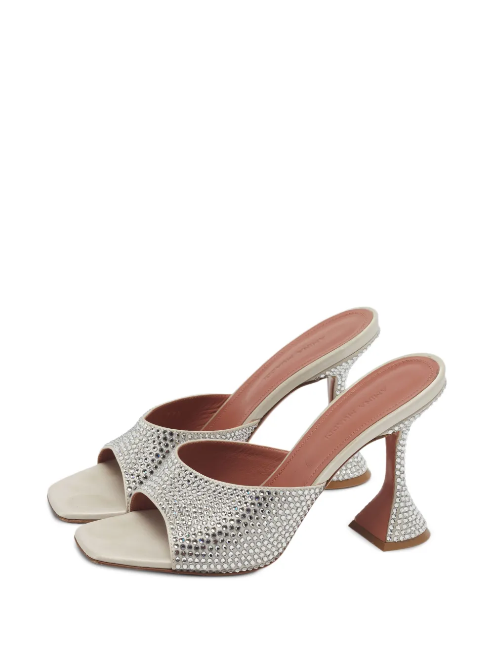 Amina Muaddi sandales à ornements en cristal Lupita - Gris Amina Muaddi sandales à ornements en cristal Lupita - Gris