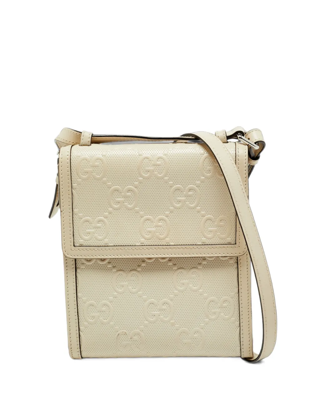 Gucci Pre-Owned small Perforated GG embossed messenger bag - Toni neutri