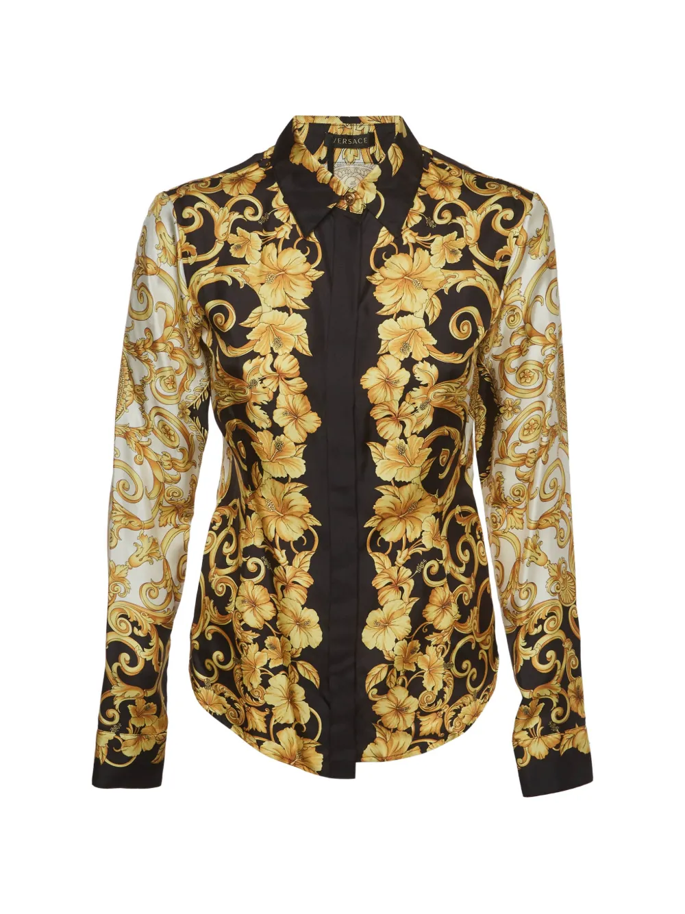 Versace Pre-Owned Hemd aus Seide mit Barocco-Print - Schwarz