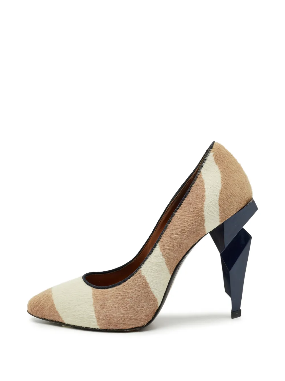 Fendi Pre-Owned Diamond sculptural-heel pumps - Toni neutri