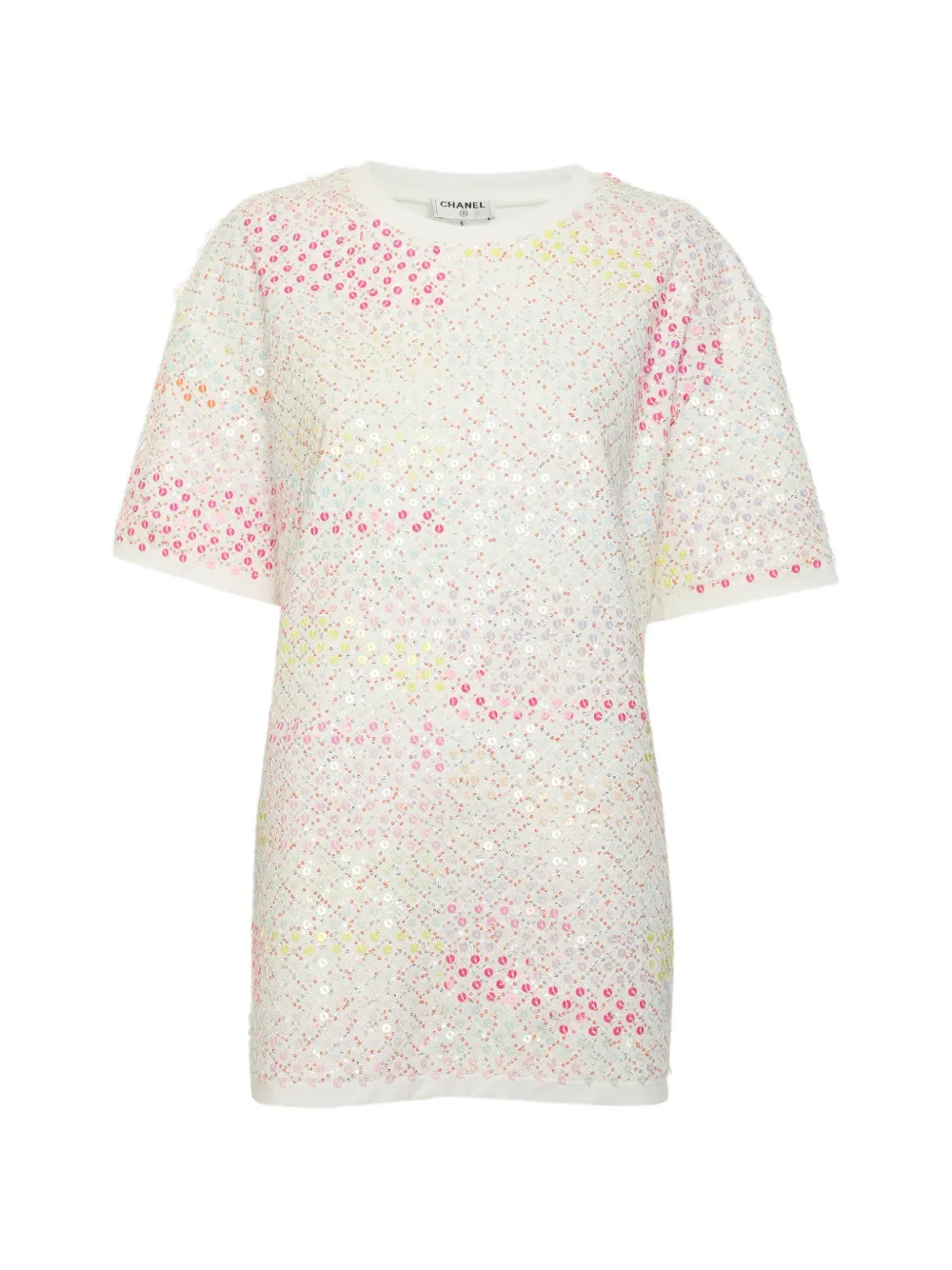 CHANEL Pre-Owned sweat brodé de sequins - Blanc CHANEL Pre-Owned sweat brodé de sequins - Blanc