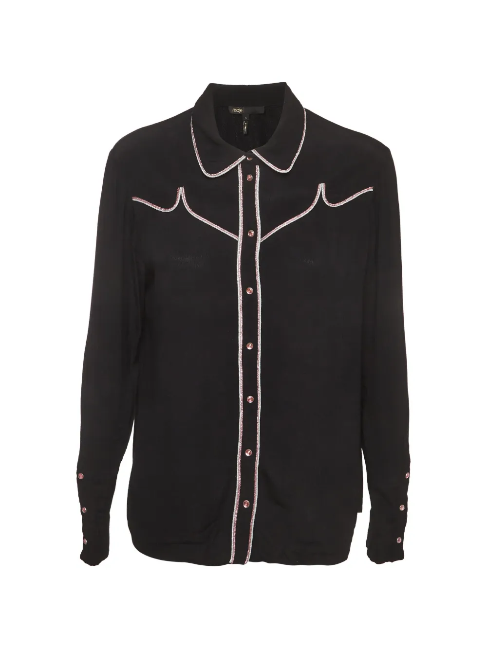 Maje Cake Western-style crepe shirt - Nero
