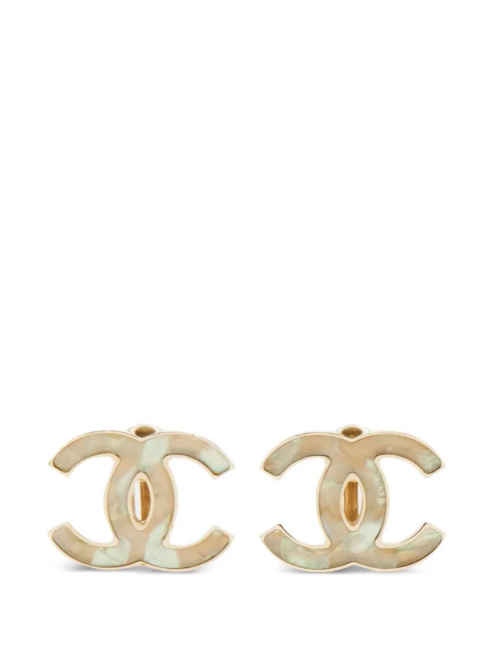 CHANEL Pre-Owned CC resin earrings - Oro